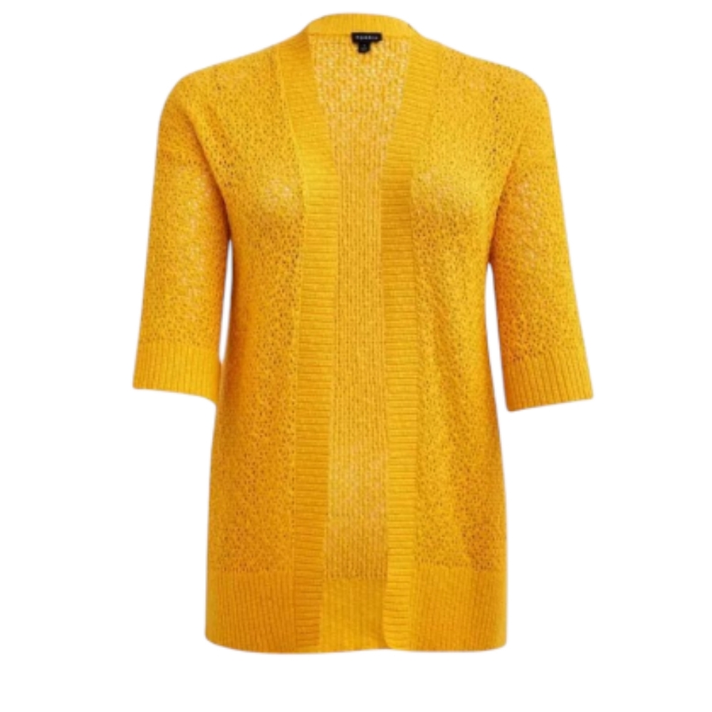 torrid Mustard Yellow Open-Front Knit Cardigan - Picture 5 of 8
